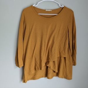 MUSTARD Yellow Stitch Fix Brand High Low Top